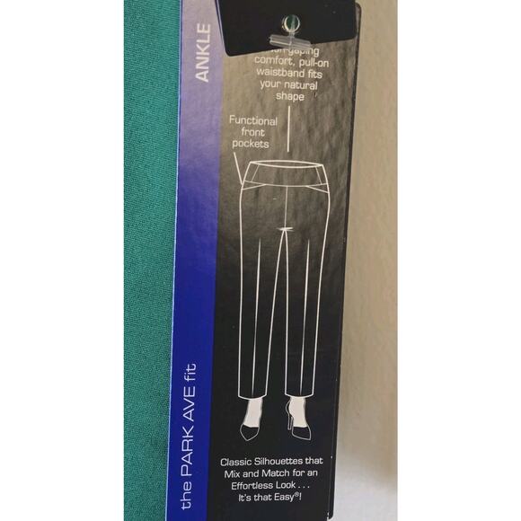 Investments Park Ave Fit Ankle Pants Elite Stretch Size 14 Green NWT Sec Support - Picture 4 of 9